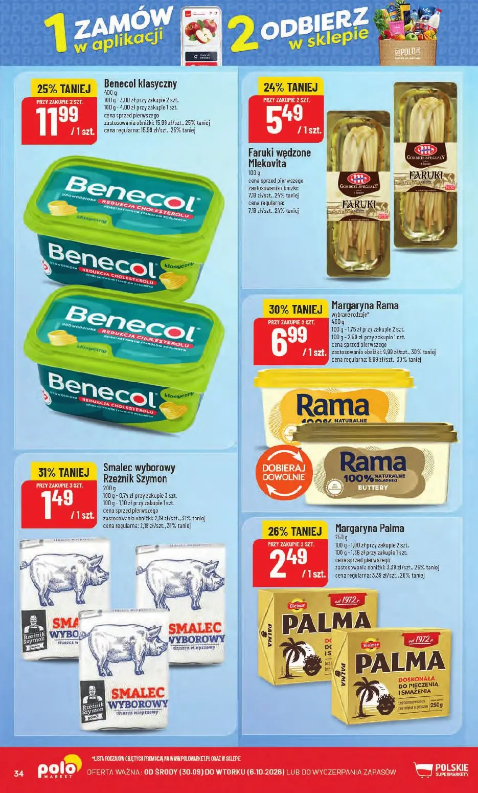 POLOmarket gazetka, strona 34 z 66 — Benecol klasyczny, Margaryna Rama, Faruki wędzone Mlekovita
