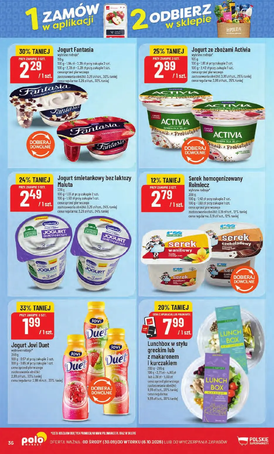 POLOmarket gazetka, strona 36 z 66 — Lunchbox w stylu greckim lub z makaronem i kurczakiem, Jogurt ze zbożami Activia, Jogur…