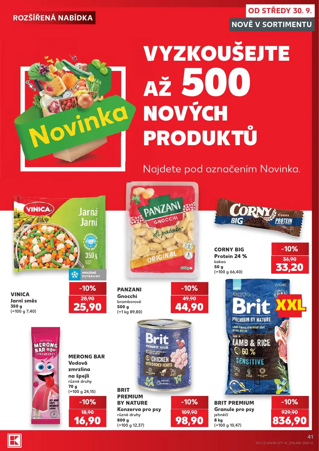 Kaufland leták, strana 41 z 54 — BRIT PREMIUM Granule pro psy jehněčí, BRIT PREMIUM Konzerva pro psy různé druhy, PANZANI Gn…