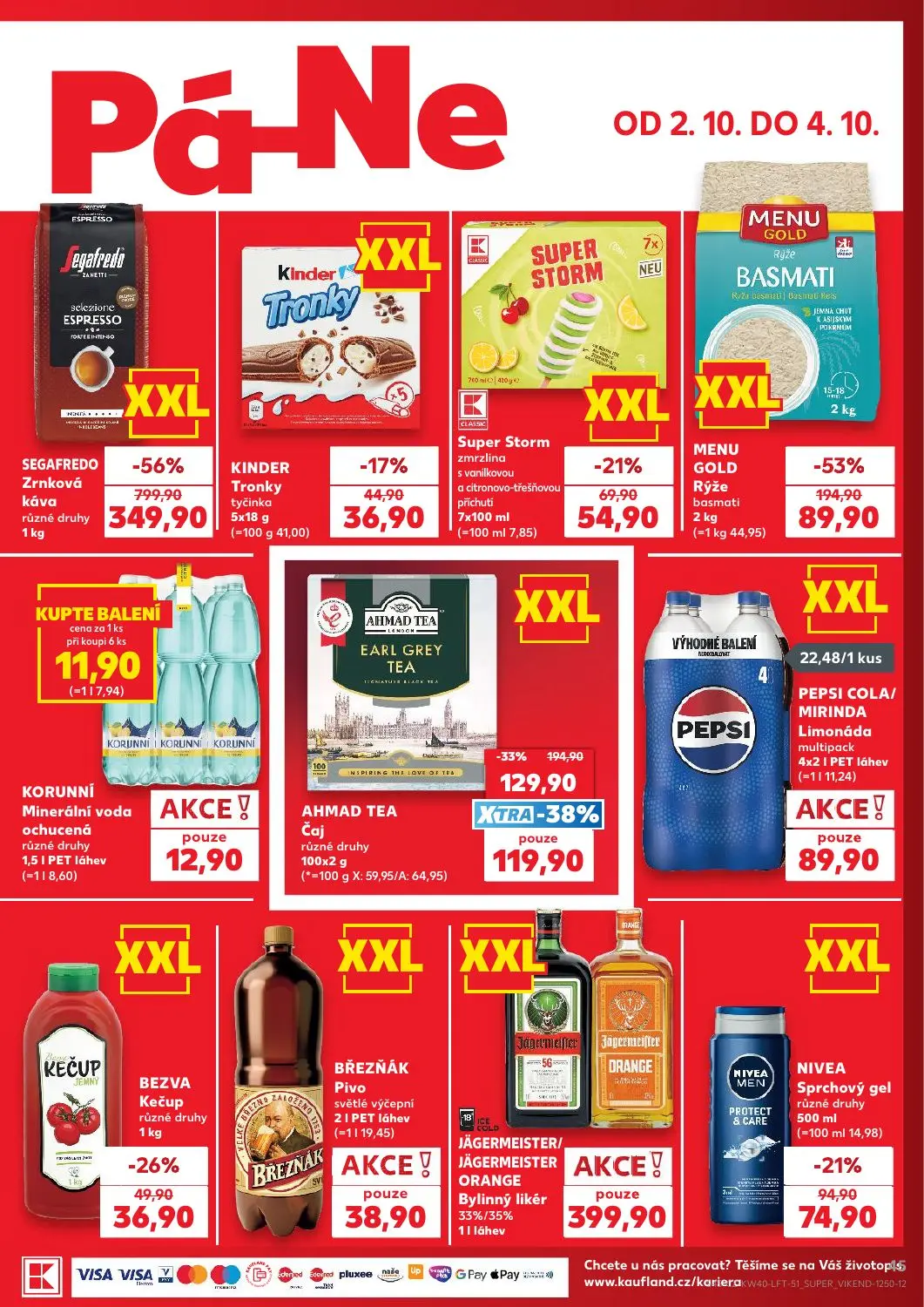 Kaufland leták, strana 45 z 54 — SEGAFREDO Zrnková káva, MENU GOLD Rýže basmati, AHMAD TEA Čaj