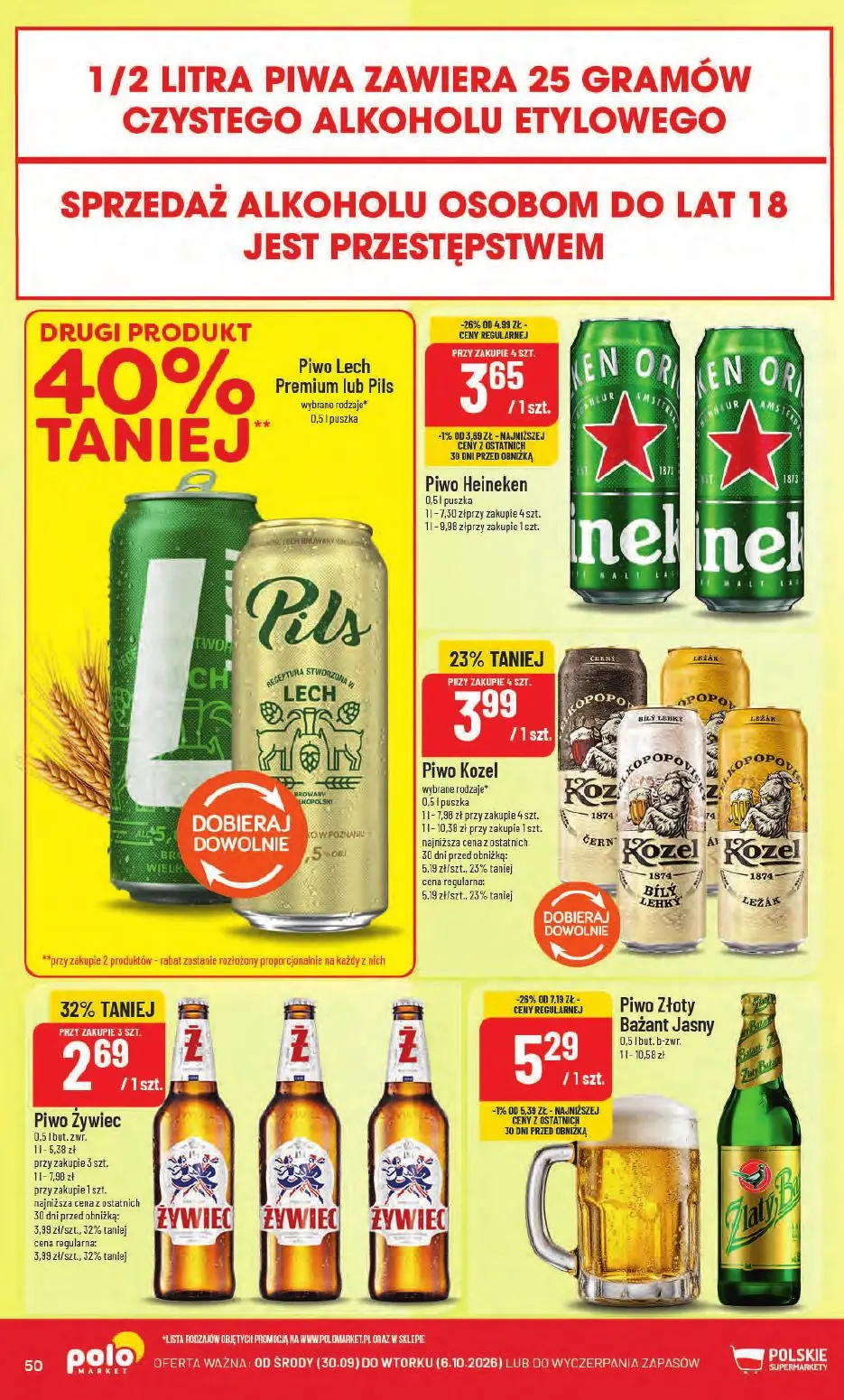 POLOmarket gazetka, strona 50 z 66 — Piwo Złoty Bažant Jasny, Piwo Heineken, Piwo Żywiec