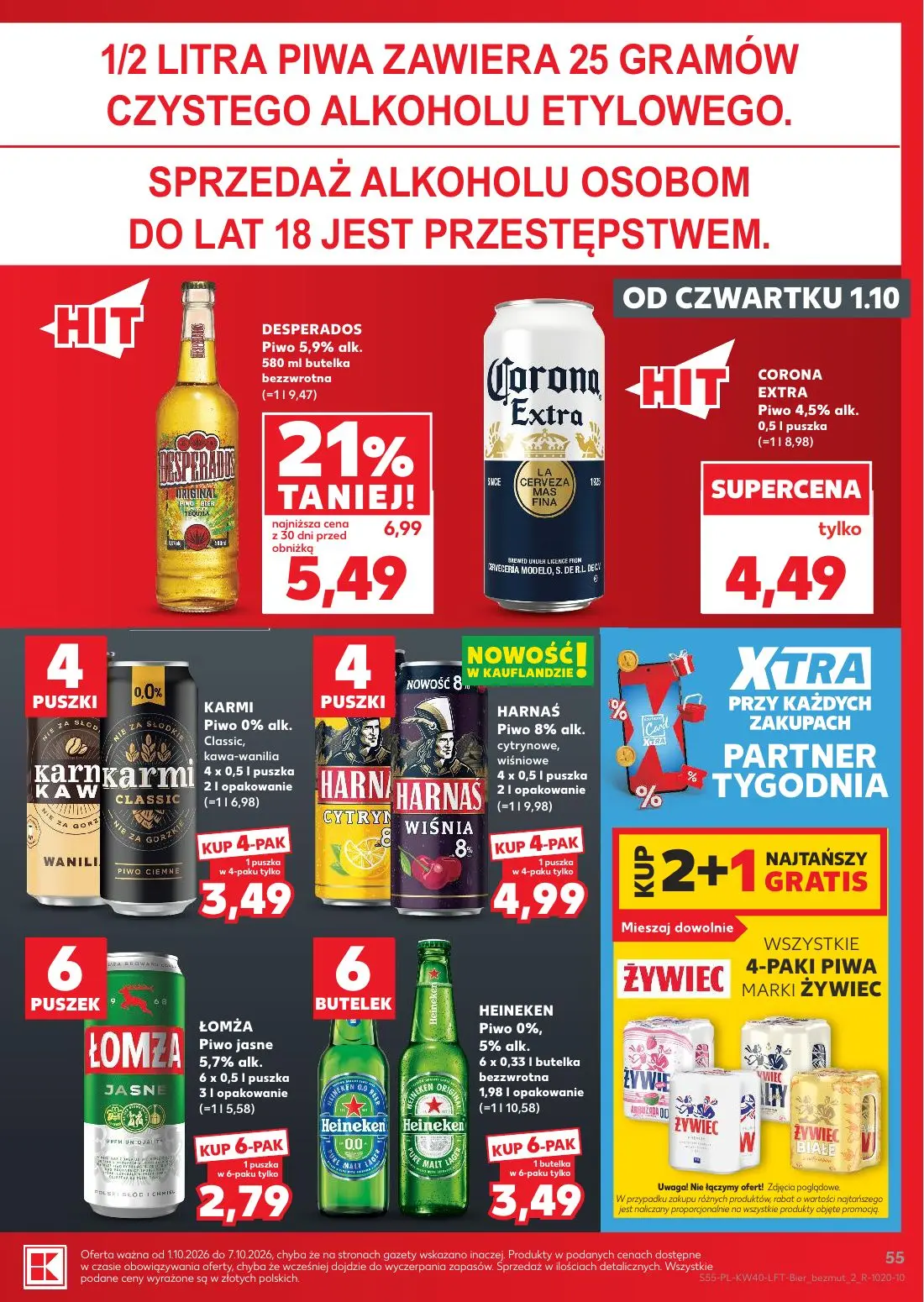 Kaufland gazetka, strona 55 z 67 — DESPERADOS Piwo, CORONA EXTRA Piwo, KARMI Piwo