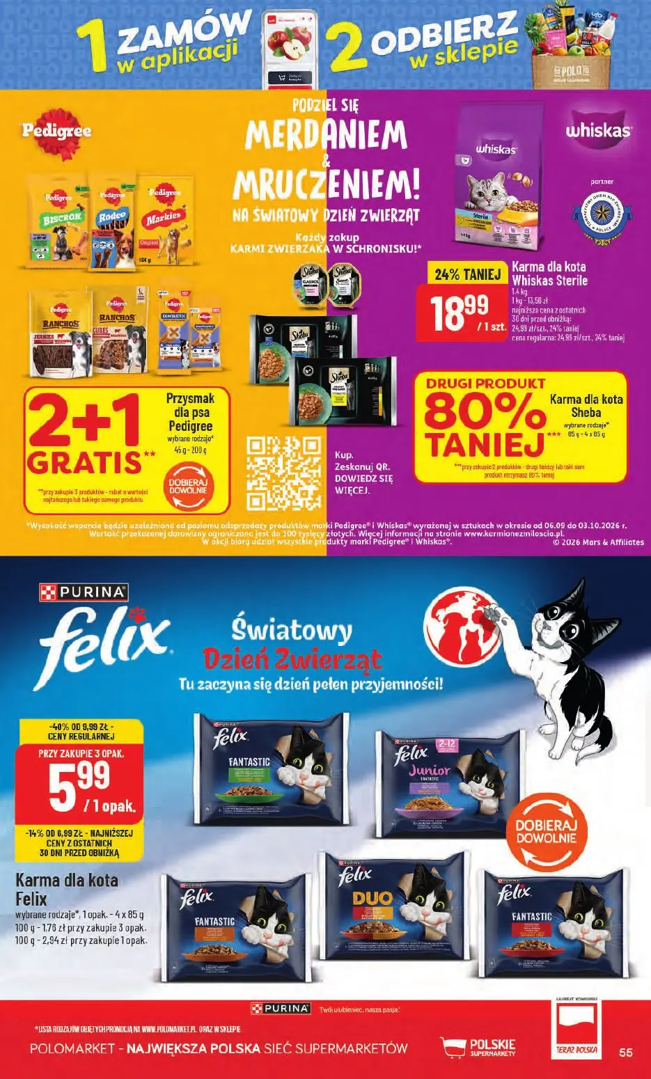 POLOmarket gazetka, strona 55 z 66 — Karma dla kota Whiskas Sterile, Karma dla kota Felix