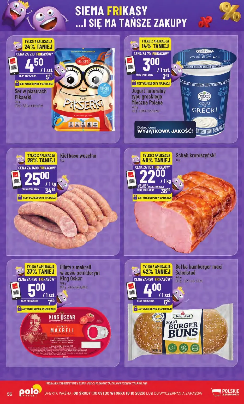 POLOmarket gazetka, strona 56 z 66 — Schab krotoszyński, Kiełbasa weselna, Filety z makreli w sosie pomidorym King Oskar