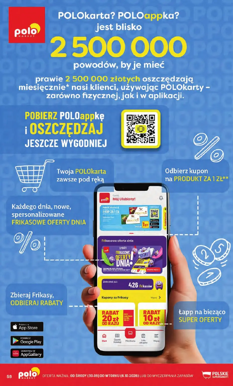 POLOmarket gazetka, strona 58 z 66 — PRODUKT ZA 1 ZŁ, RABAT OD RAZU, RABAT OD RAZU
