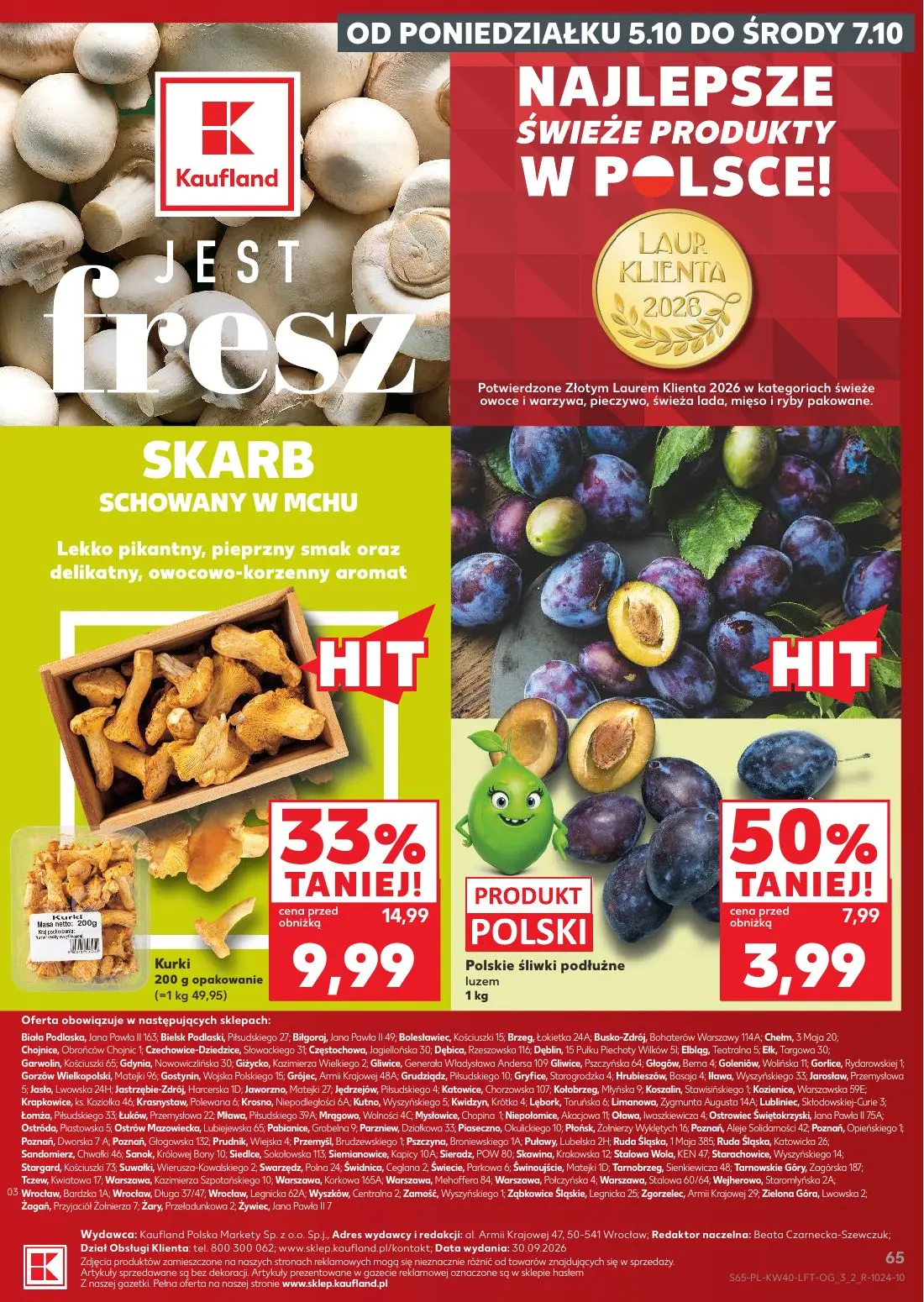 Kaufland gazetka, strona 65 z 67 — Kurki, Polskie śliwki podłużne luzem