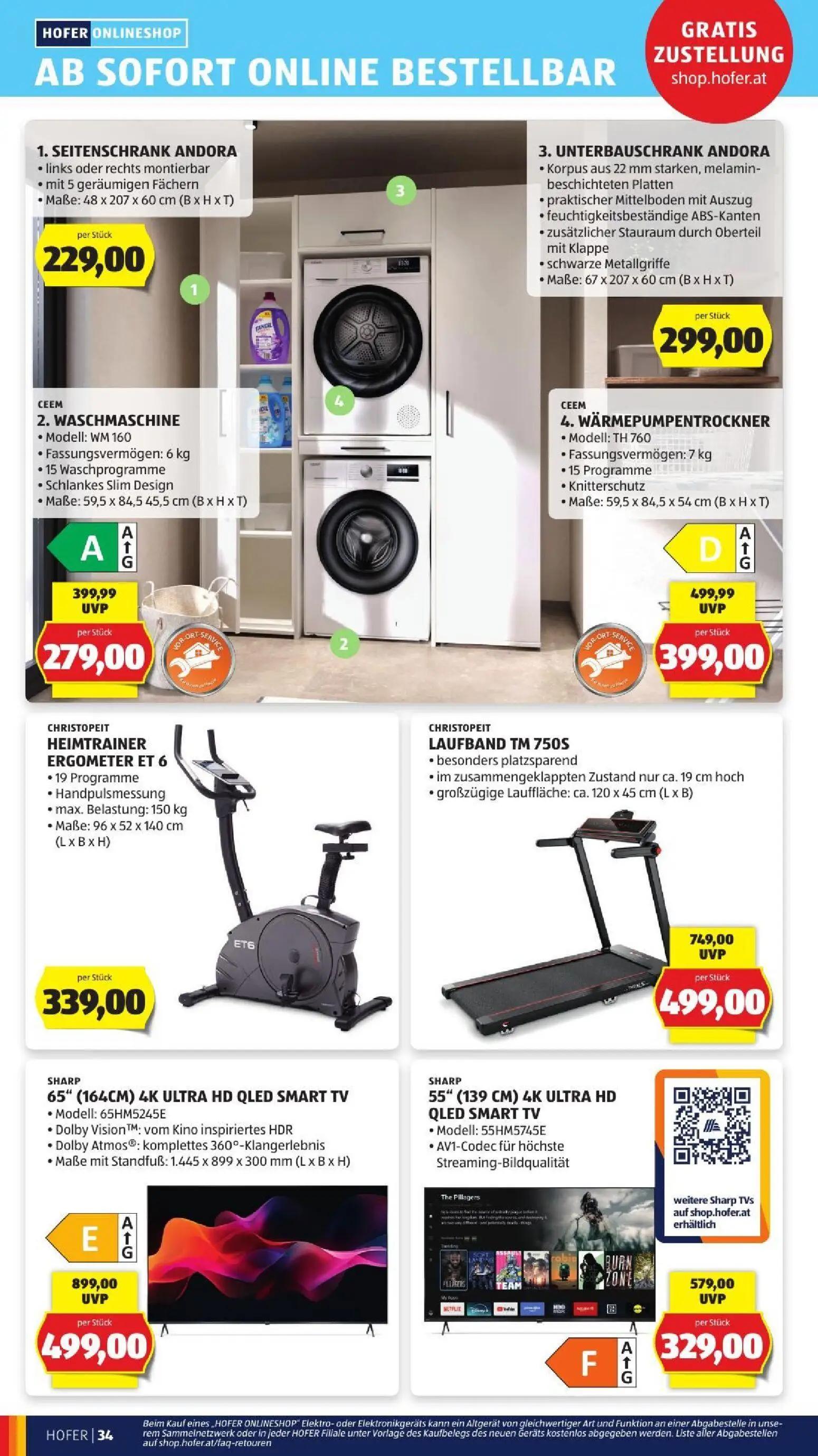 Hofer Prospekt, Seite 44 von 52 — 65" (164CM) 4K ULTRA HD QLED SMART TV, LAUFBAND TM 750S, 55" (139 CM) 4K ULTRA HD QLED SMA…