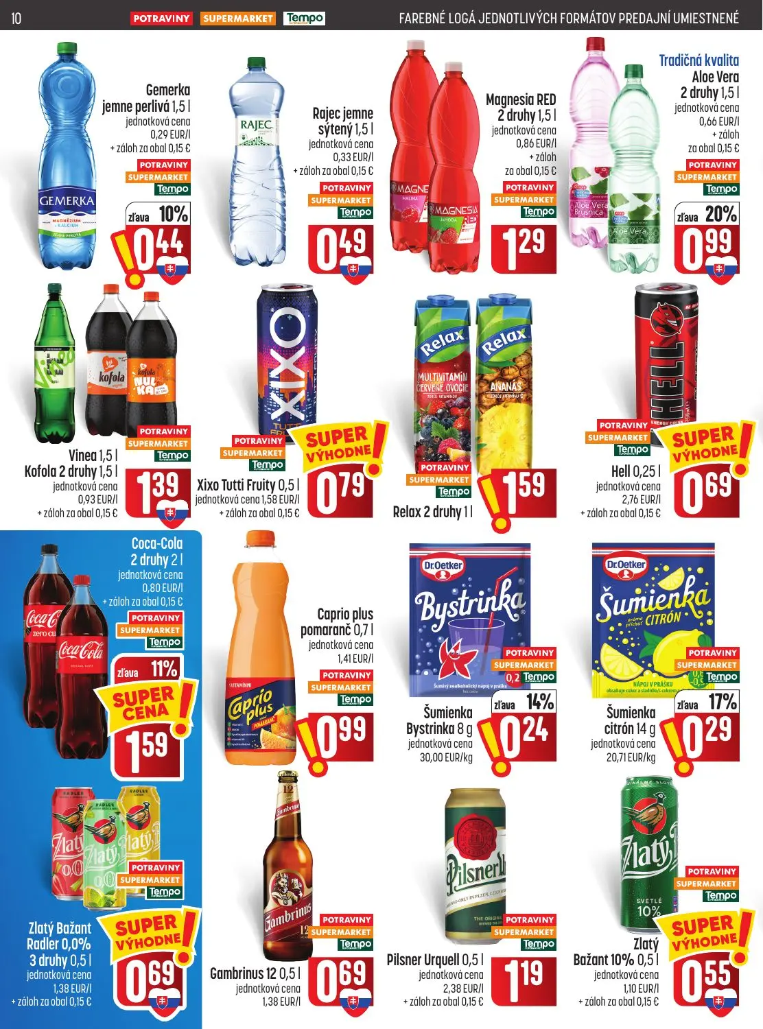 Coop Jednota leták, strana 10 z 28 — Tradičná kvalita Aloe Vera, Coca-Cola, Šumienka citrón
