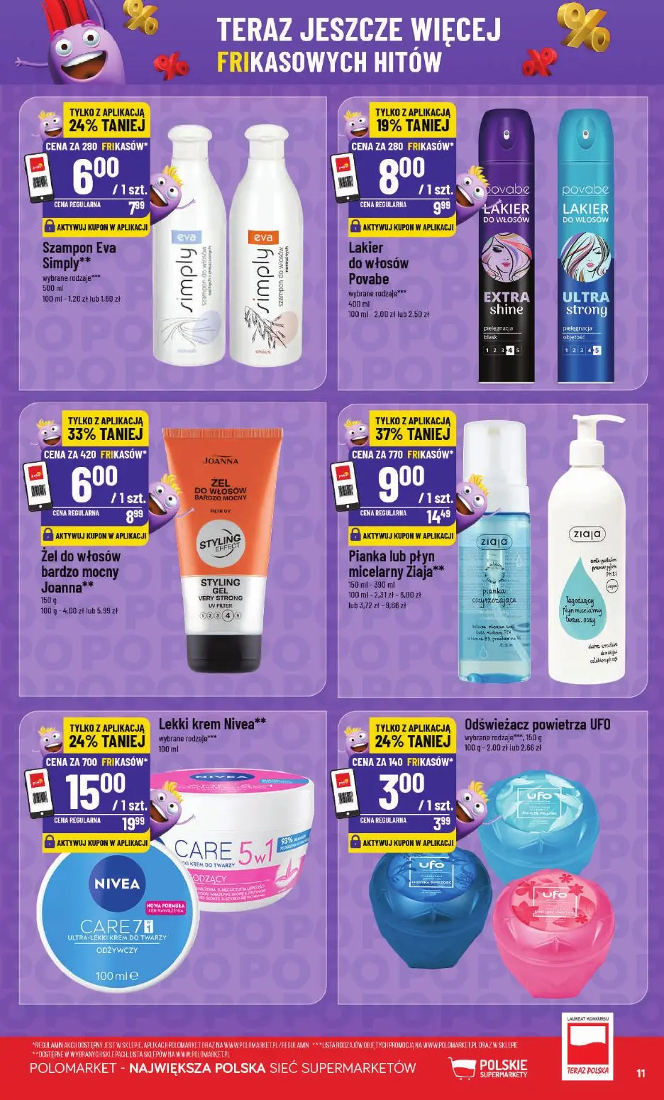 POLOmarket gazetka, strona 11 z 14 — Pianka lub płyn micelarny Ziaja**, Lekki krem Nivea** wybrane rodzaje*** 100 ml e, Żel …