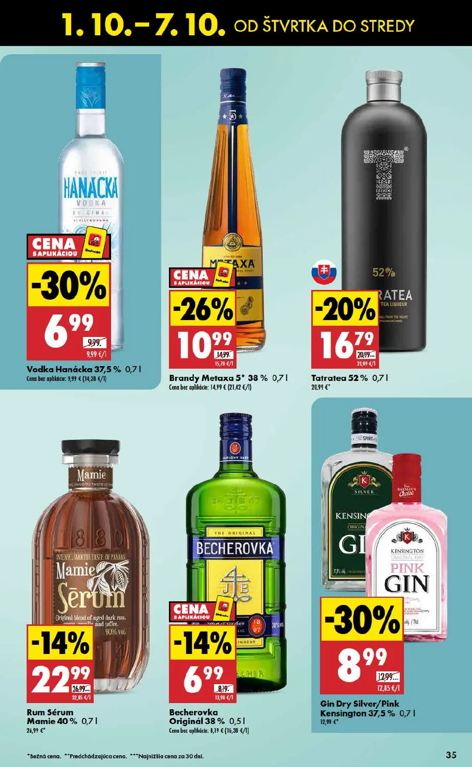 Biedronka leták, strana 35 z 48 — Tatratea, Brandy Metaxa 5*, Rum Sérum Mamie