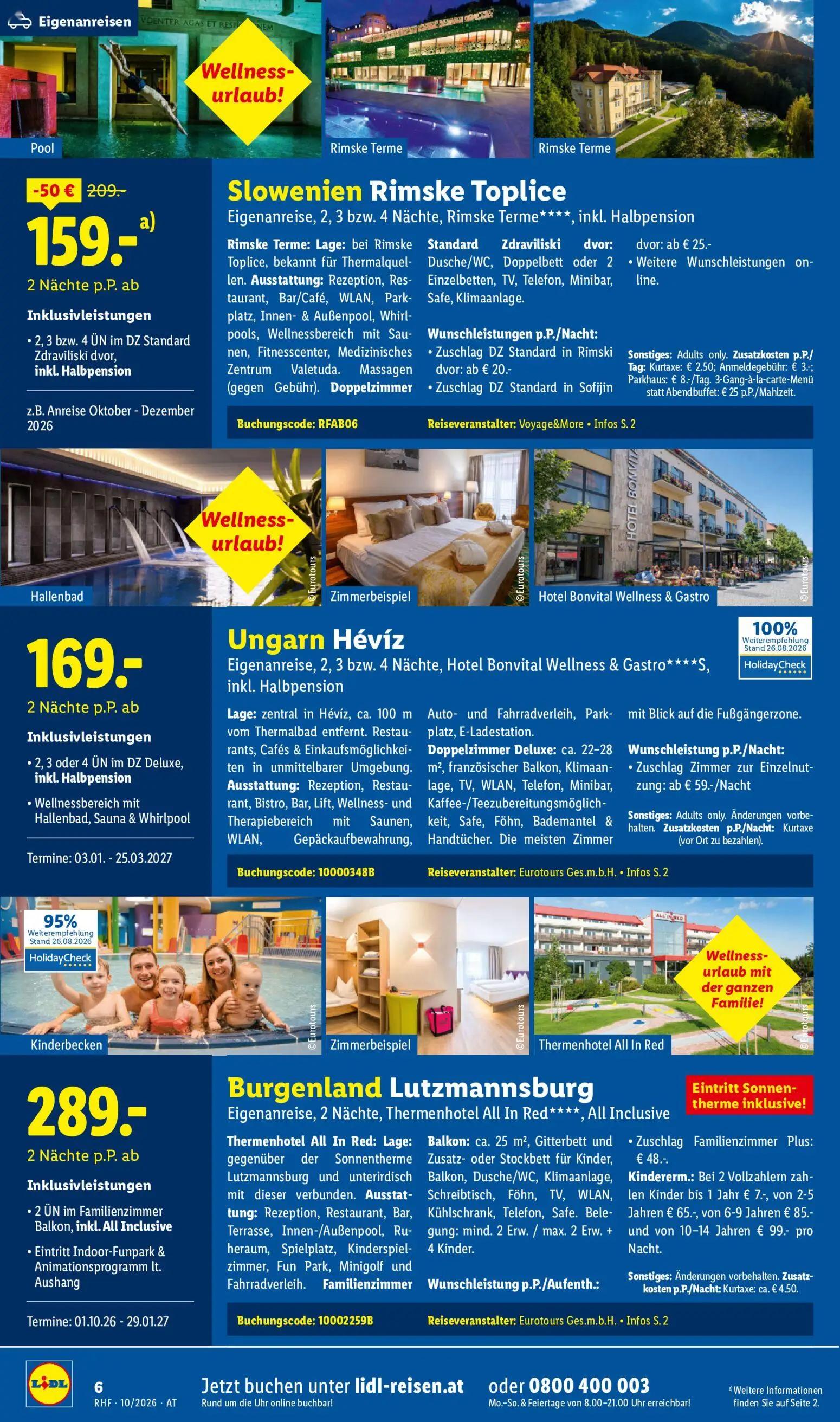 Lidl Prospekt, Seite 6 von 24 — Slowenien Rimske Toplice, Ungarn Hévíz, Burgenland Lutzmannsburg