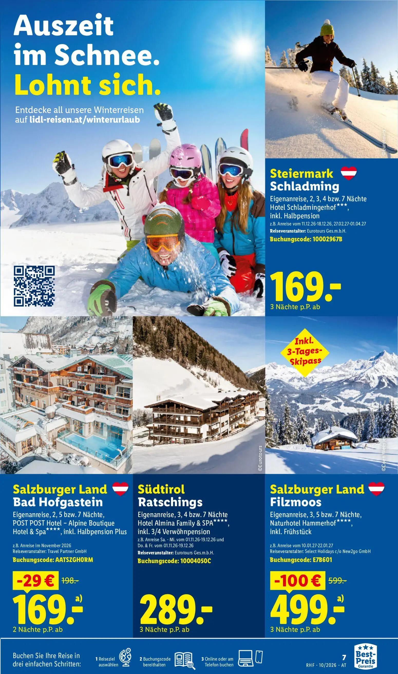 Lidl Prospekt, Seite 7 von 24 — Salzburger Land Filzmoos Eigenanreise, 3, 5 bzw. 7 Nächte, Naturhotel Hammerhof****, inkl. F…