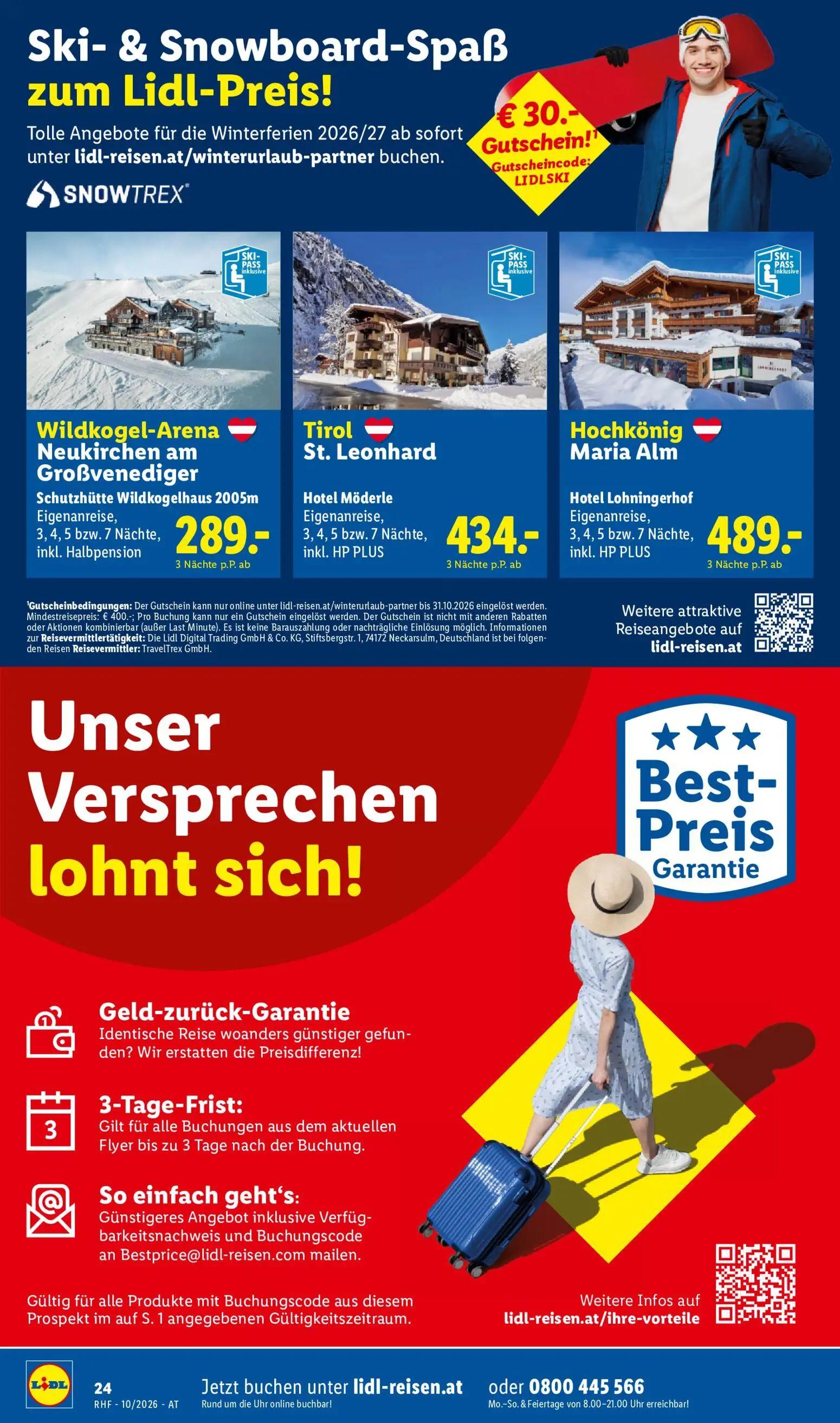 Lidl Prospekt, Seite 24 von 24 — Schutzhütte Wildkogelhaus 2005m, Hotel Möderle, Hotel Lohningerhof