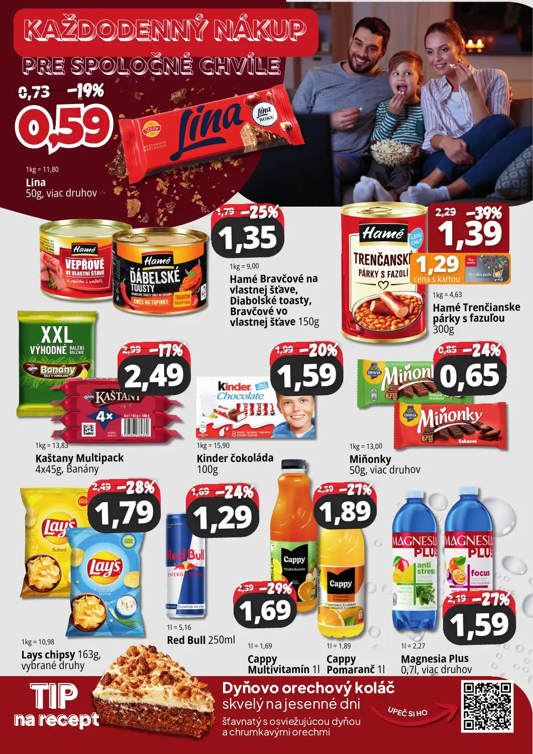 Cba Komfos leták, strana 3 z 4 — Hamé Trenčianske párky s fazuľou, Lays chipsy, Cappy Multivitamín