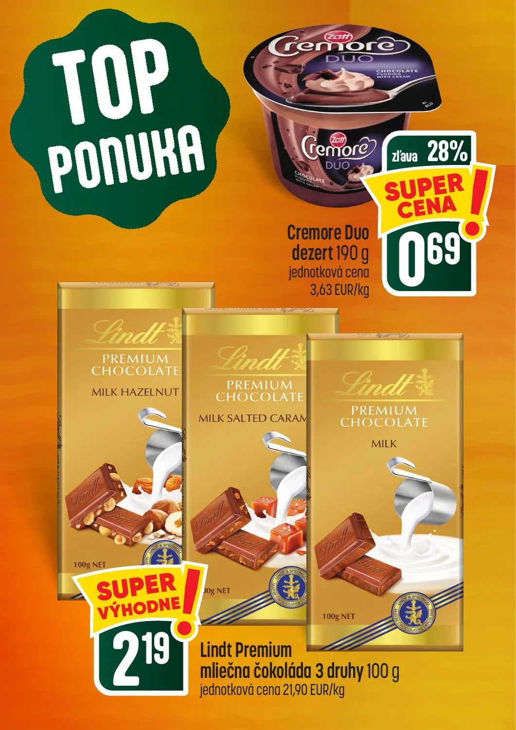 Coop Tempo leták, strana 4 z 62 — Cremore Duo dezert, Lindt Premium mliečna čokoláda 3 druhy