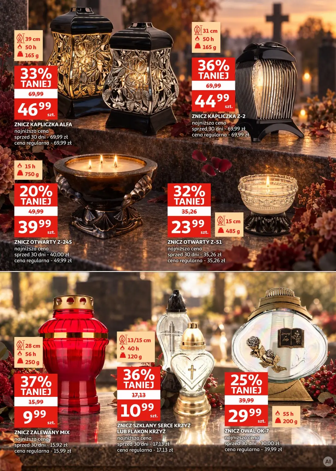 Auchan gazetka, strona 5 z 11 — ZNICZ KAPLICZKA Z-2, ZNICZ KAPLICZKA ALFA, ZNICZ OTWARTY Z-51