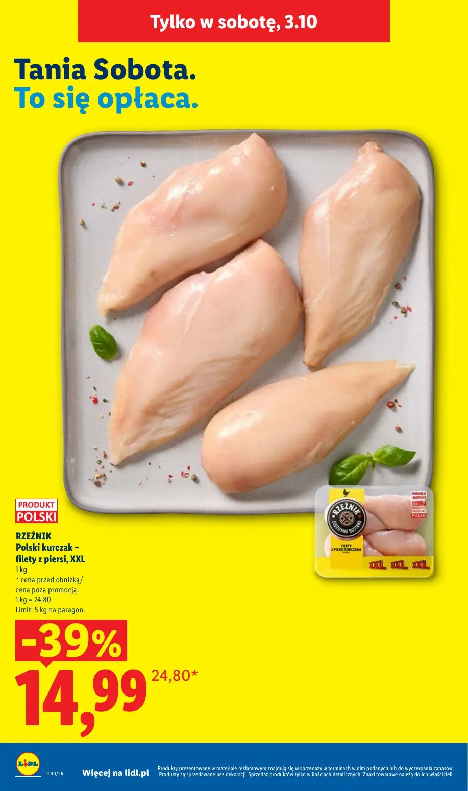 Lidl gazetka, strona 4 z 109 — Polski kurczak - filety z piersi, XXL