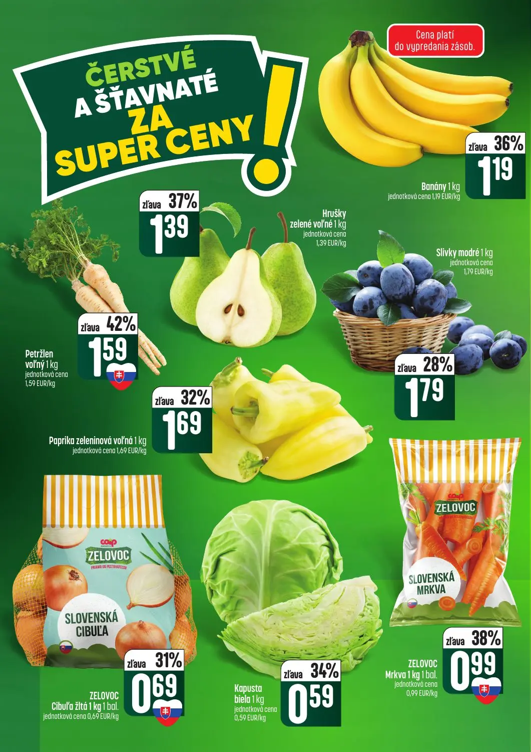 Coop Tempo leták, strana 6 z 62 — Petržlen voľný, Hrušky zelené voľné, Paprika zeleninová voľná