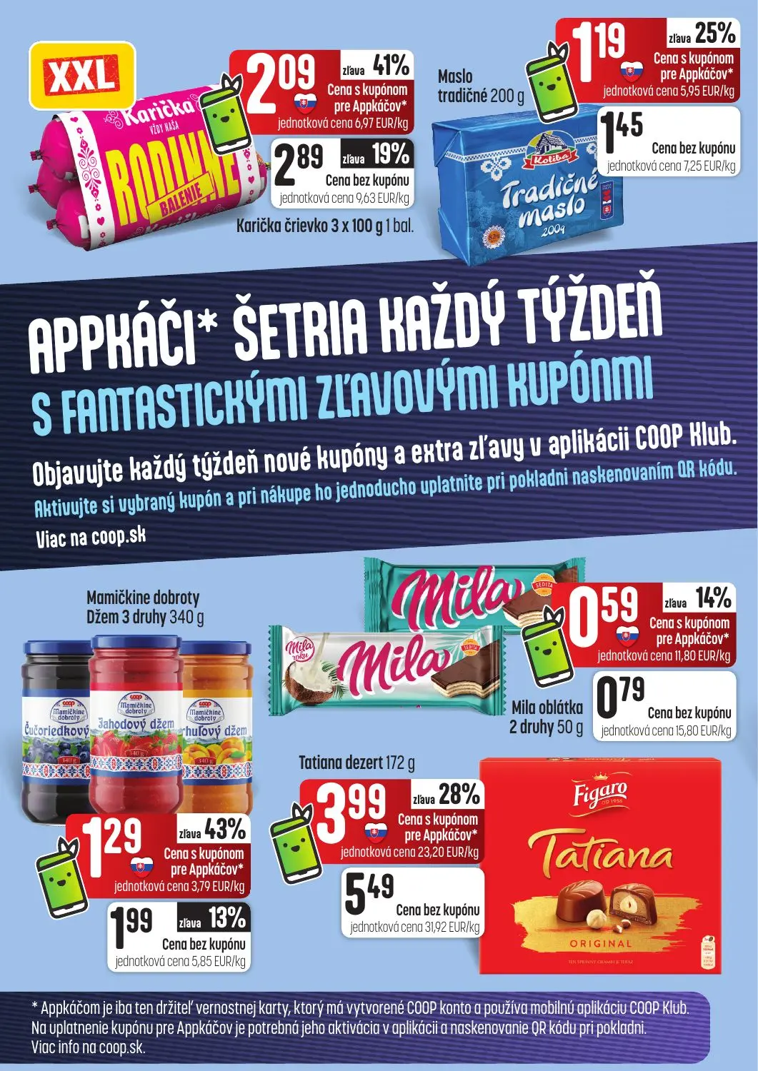Coop Tempo leták, strana 8 z 62 — Tatiana dezert, Karička črievko 3 x 100 g, Mamičkine dobroty Džem