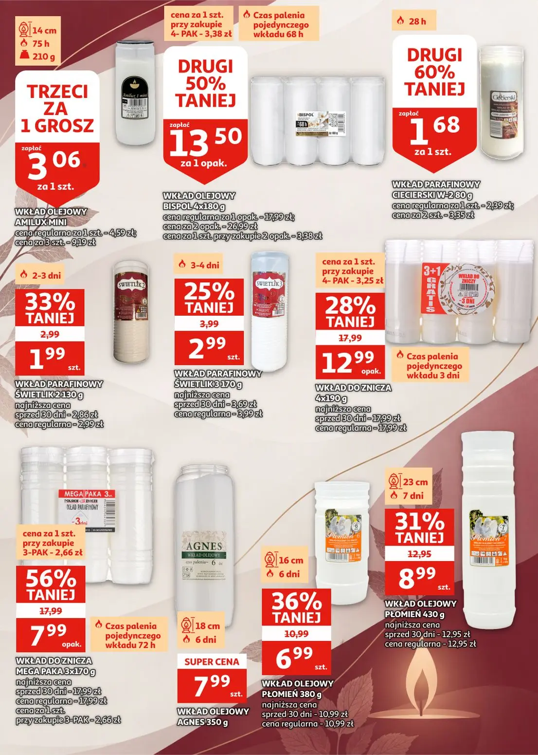 Auchan gazetka, strona 9 z 11 — WKŁAD DO ZNICZA MEGA PAKA 3x, WKŁAD DO ZNICZA, WKŁAD OLEJOWY BISPOL