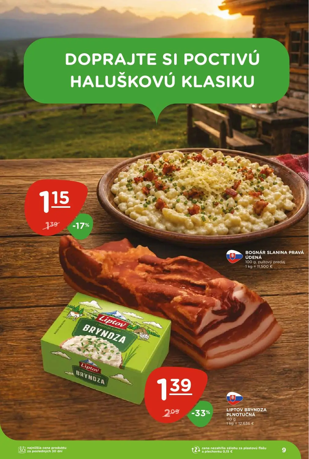 Terno leták, strana 9 z 28 — LIPTOV BRYNDZA PLNOTUČNÁ, BOGNÁR SLANINA PRAVÁ ÚDENÁ