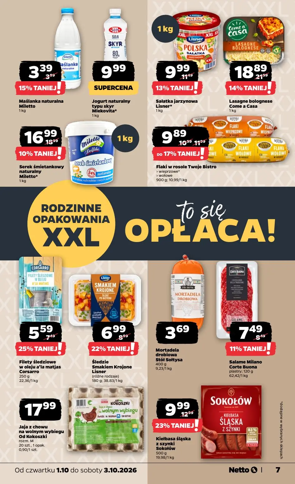 NETTO gazetka, strona 7 z 20 — Lasagne bolognese Come a Casa, Kiełbasa śląska z szynki Sokołów, Flaki w rosole Twoje Bistro