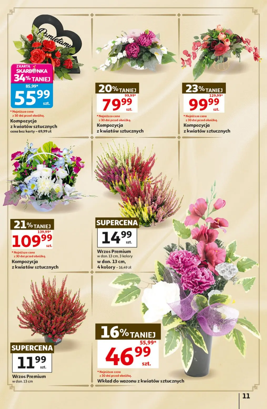 Auchan gazetka, strona 11 z 49 — Kompozycja z kwiatów sztucznych, Kompozycja z kwiatów sztucznych, Kompozycja z kwiatów sztu…