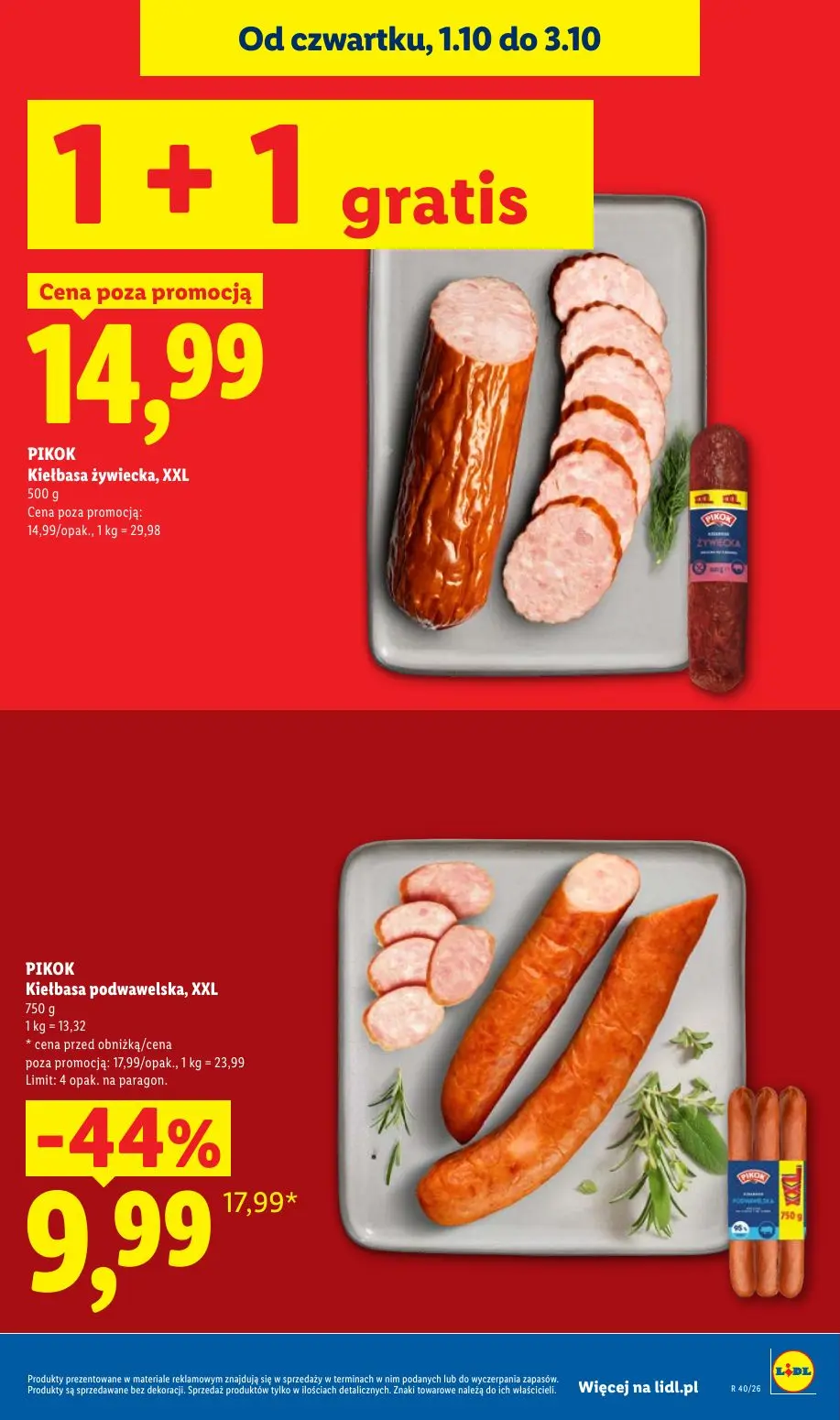 Lidl gazetka, strona 11 z 109 — Kiełbasa podwawelska, XXL, Kiełbasa żywiecka, XXL