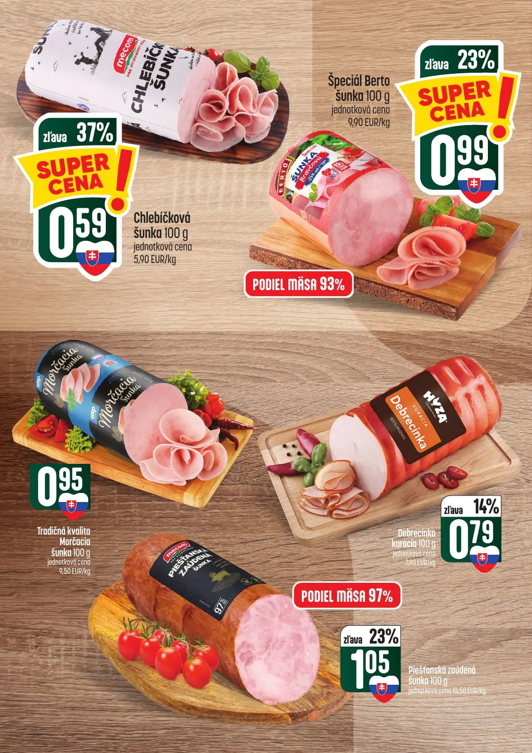 Coop Tempo leták, strana 12 z 62 — Chlebíčková šunka, Piešťanská zaúdená Šunka, Špeciál Berto šunka