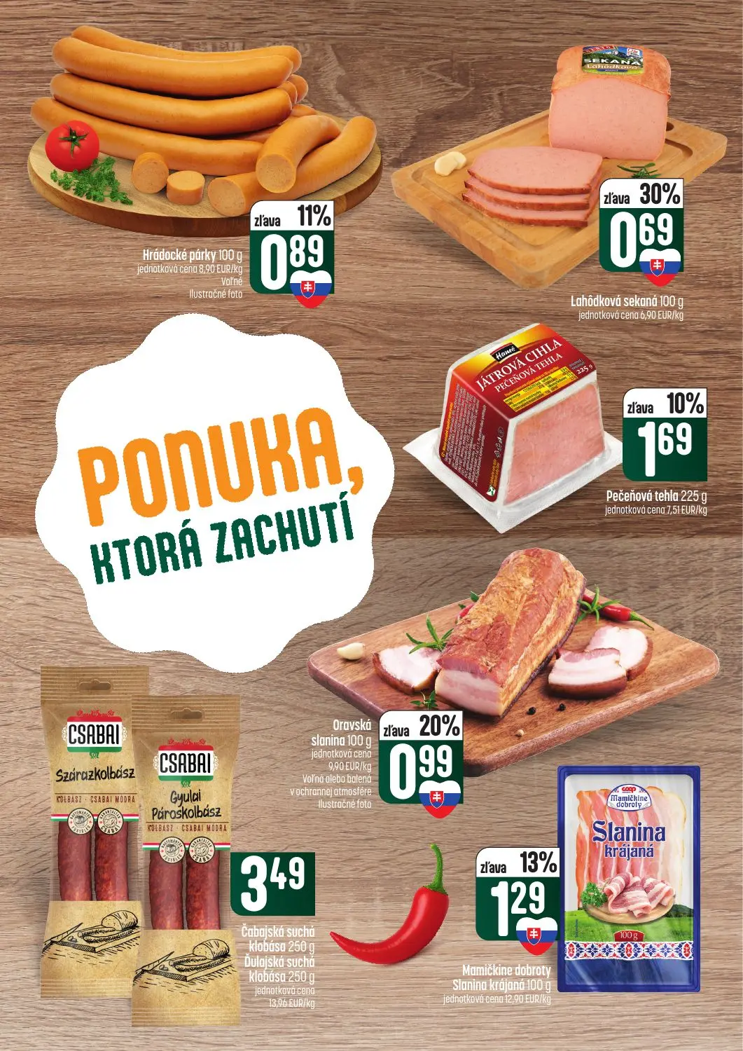 Coop Tempo leták, strana 15 z 62 — Lahôdková sekaná, Oravská slanina, Pečeňová tehla