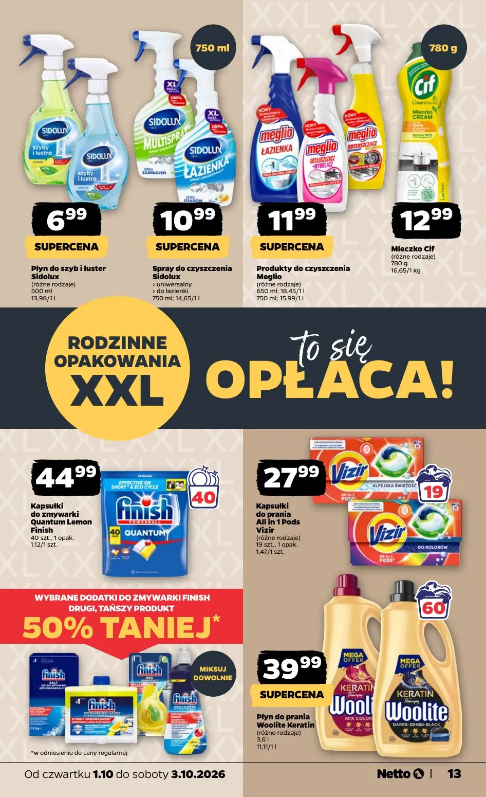 NETTO gazetka, strona 13 z 20 — Płyn do szyb i luster Sidolux, Spray do czyszczenia Sidolux, Produkty do czyszczenia Meglio