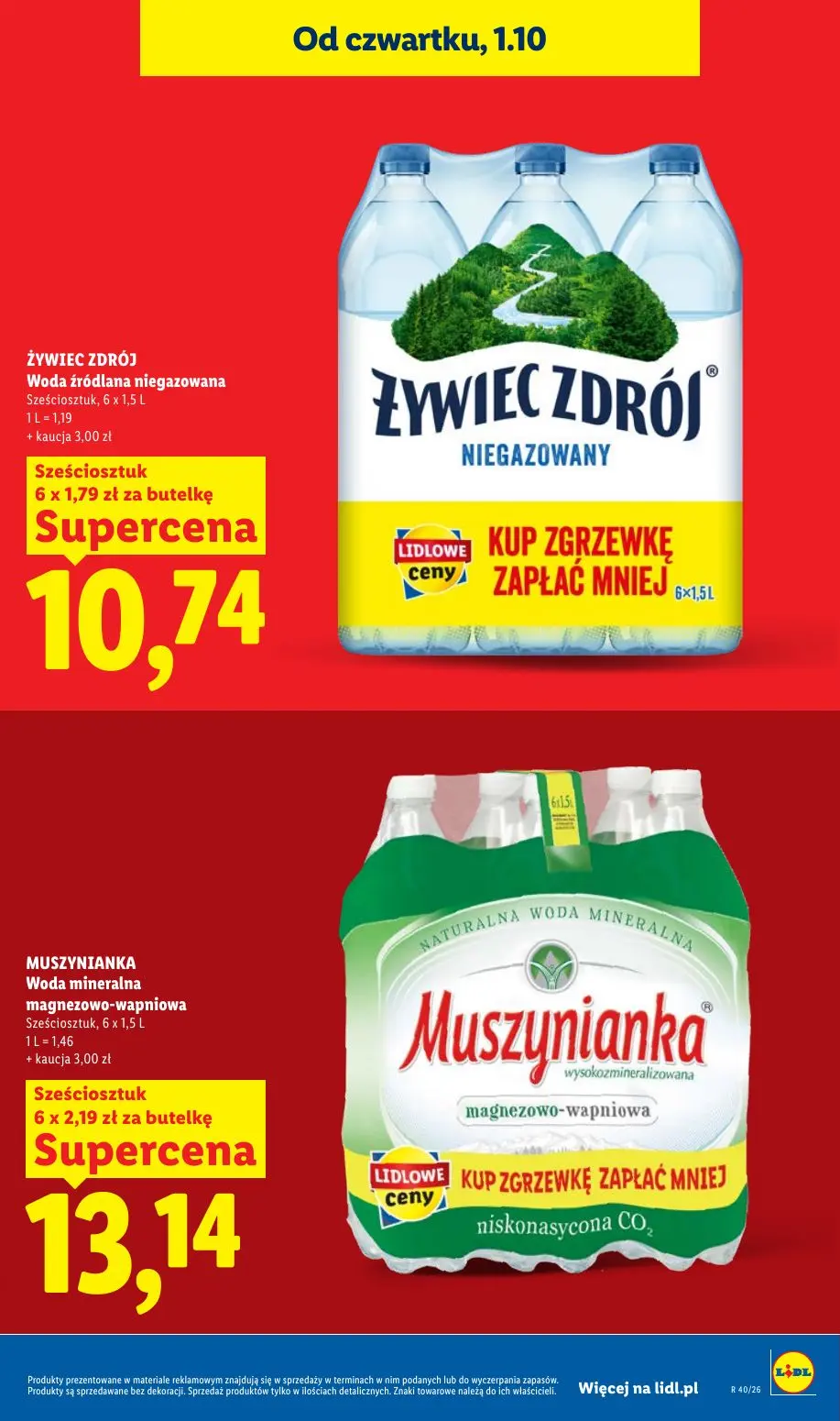 Lidl gazetka, strona 17 z 109 — Woda źródlana niegazowana, Woda mineralna magnezowo-wapniowa