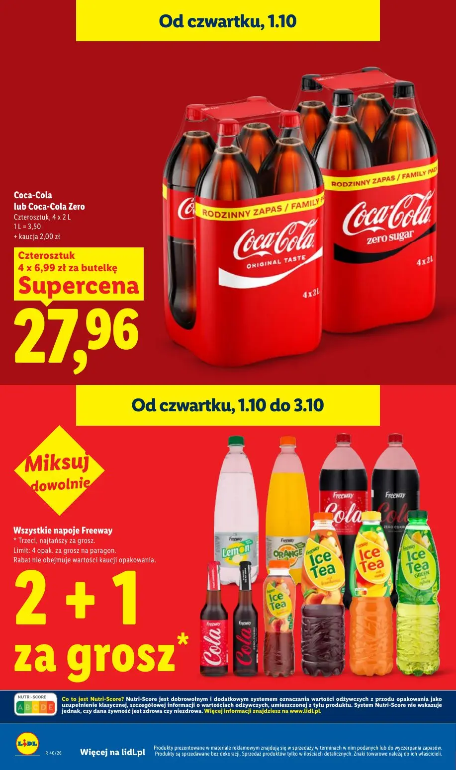 Lidl gazetka, strona 18 z 109 — Coca-Cola lub Coca-Cola Zero Czterosztuk