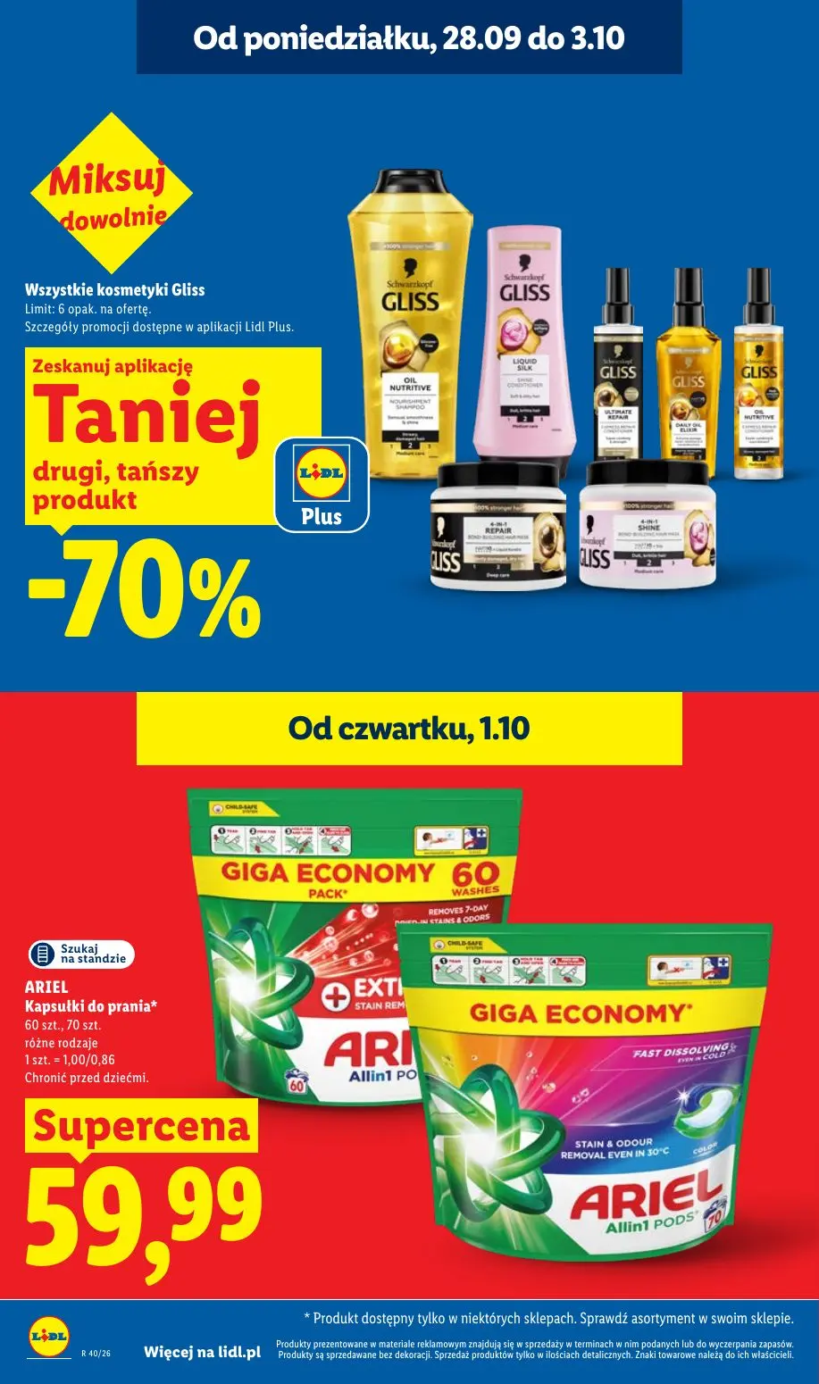 Lidl gazetka, strona 22 z 109 — Ariel Kapsułki do prania