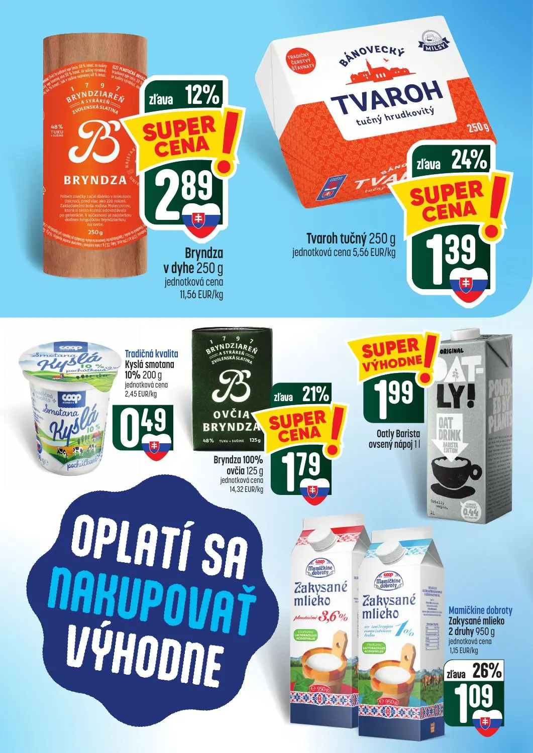 Coop Tempo leták, strana 24 z 62 — Bryndza 100% ovčia, Tvaroh tučný, Bryndza v dyhe