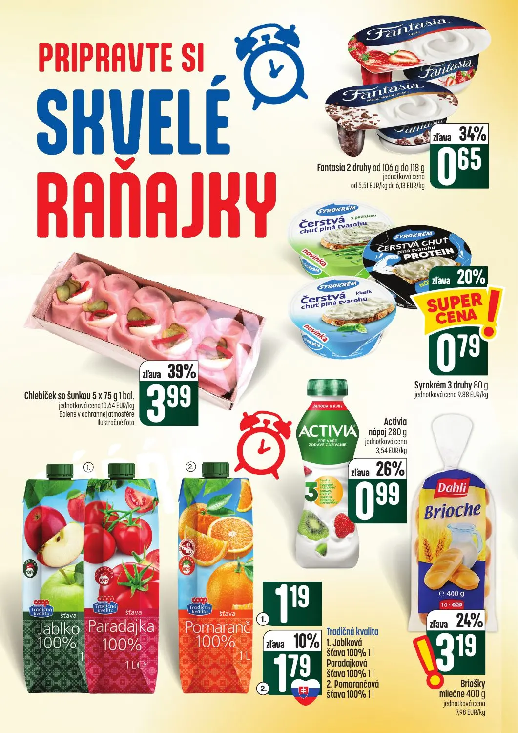 Coop Tempo leták, strana 28 z 62 — Chlebíček so šunkou, Briošky mliečne, Jablko šťava 100%