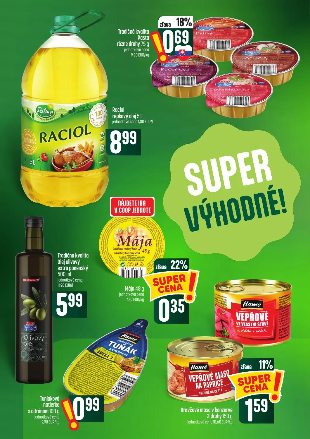 Coop Tempo leták, strana 30 z 62 — Bravčové mäso v konzerve, Pasta, Mája