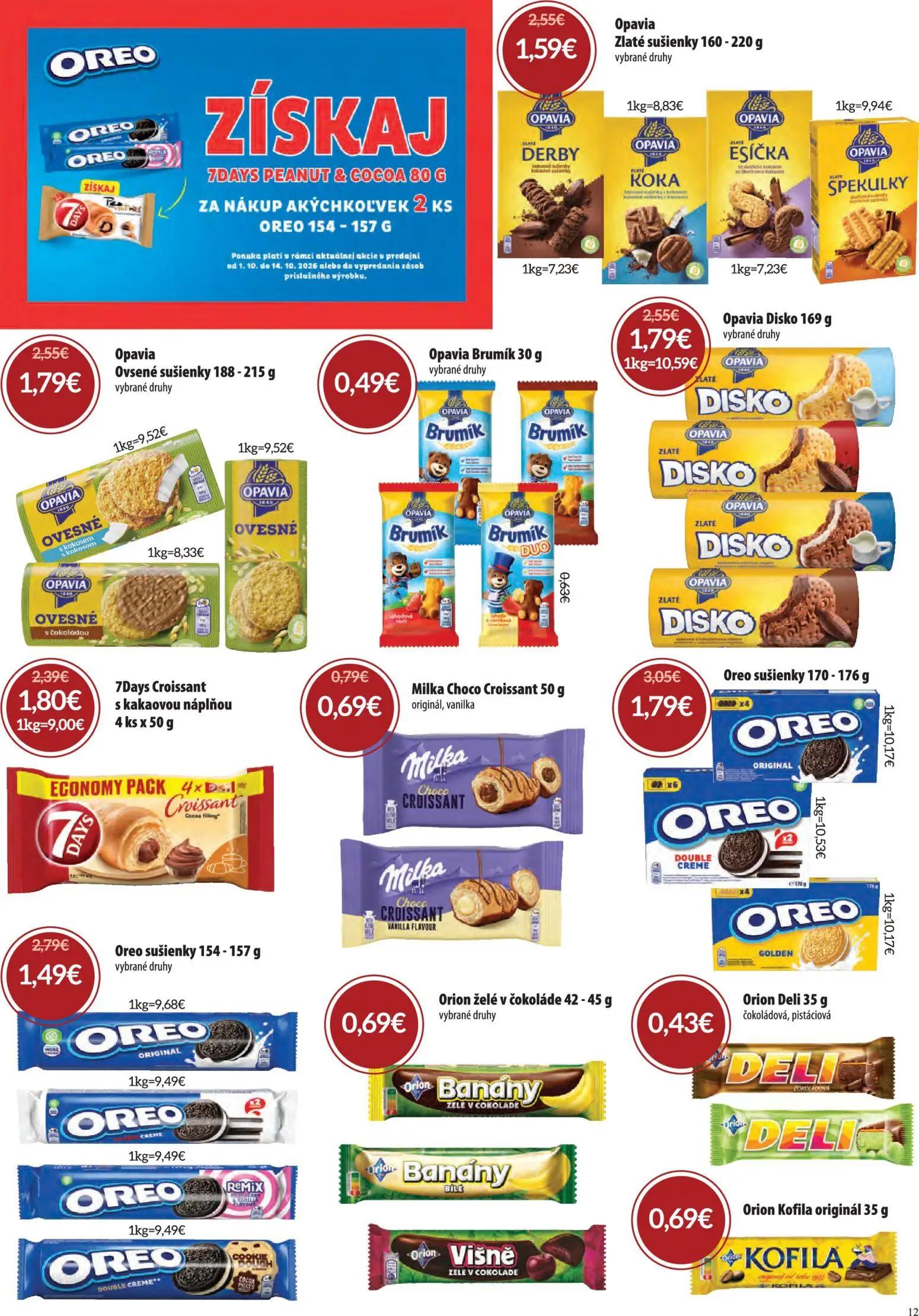 Nitrazdroj leták, strana 12 z 32 — Oreo sušienky, Oreo sušienky, Opavia Zlaté sušienky