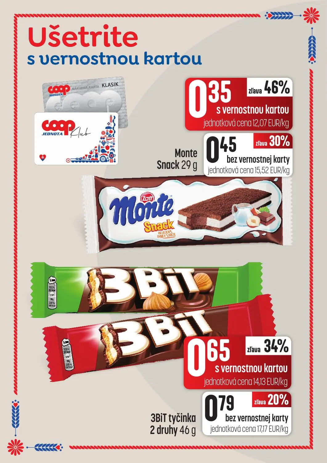 Coop Tempo leták, strana 37 z 62 — 3BIT tyčinka, Monte Snack