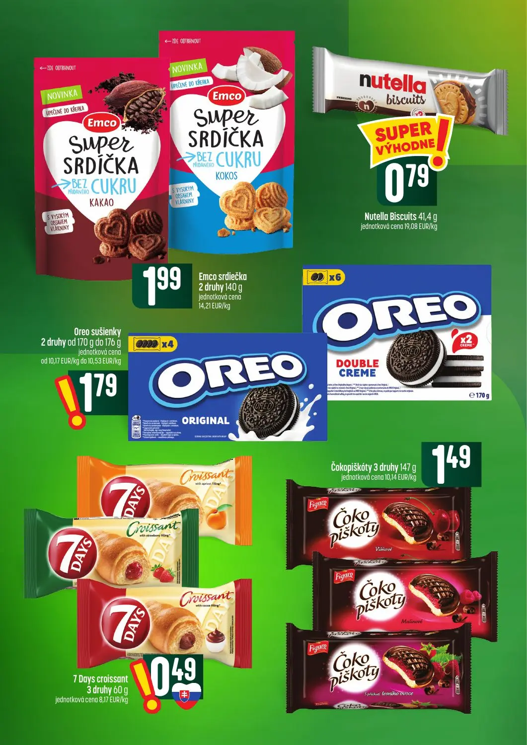 Coop Tempo leták, strana 40 z 62 — Emco srdiečka, Nutella Biscuits, Oreo sušienky