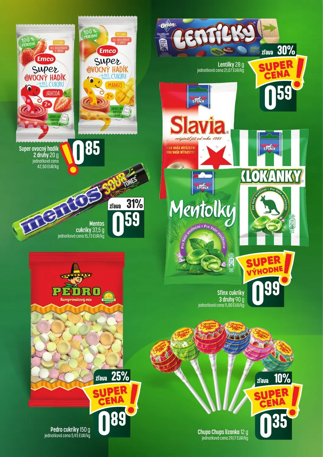 Coop Tempo leták, strana 41 z 62 — Pedro cukríky, Mentos cukríky, Lentilky