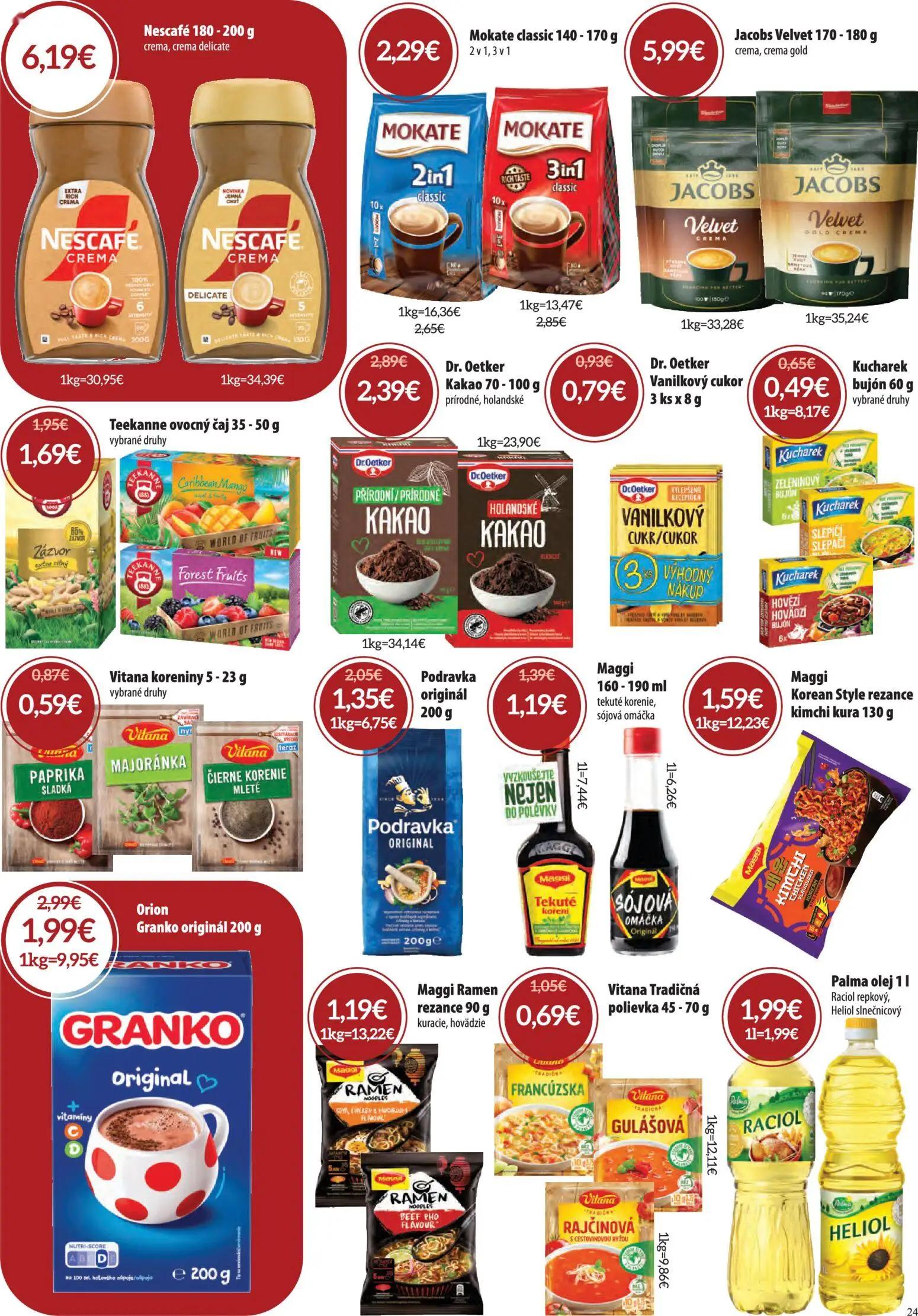 Nitrazdroj leták, strana 24 z 32 — Orion Granko originál, Podravka originál, Dr. Oetker Kakao prírodné, holandské