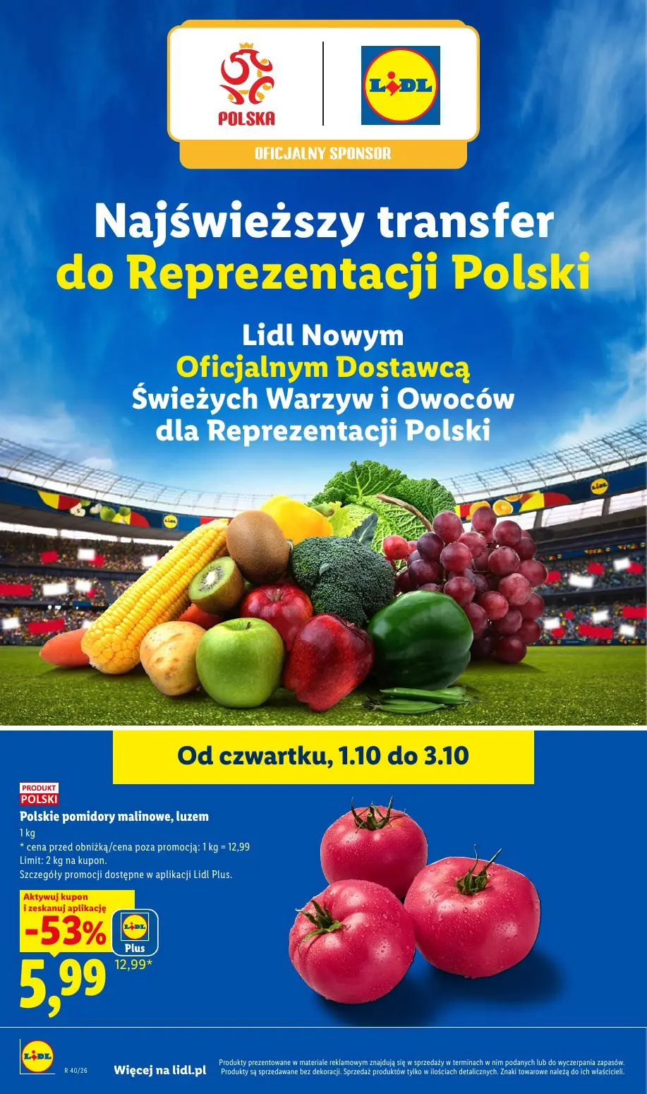 Lidl gazetka, strona 46 z 109 — Polskie pomidory malinowe, luzem