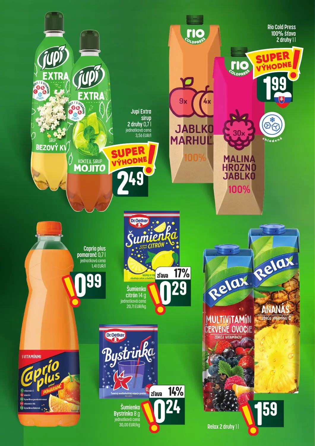 Coop Tempo leták, strana 48 z 62 — Šumienka citrón, Šumienka Bystrinka, Jupí Extra sirup