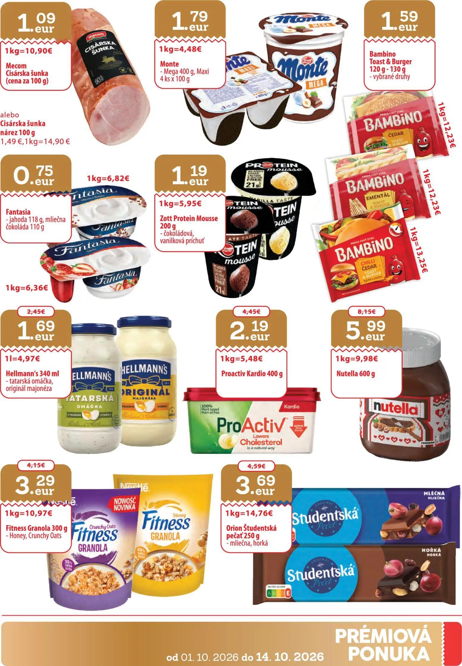 Nitrazdroj leták, strana 31 z 32 — Proactiv Kardio, Nutella, Orion Študentská pečať mliečna