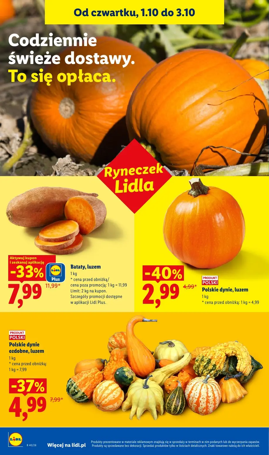 Lidl gazetka, strona 50 z 109 — Bataty, luzem, Polskie dynie ozdobne, luzem, Polskie dynie, luzem