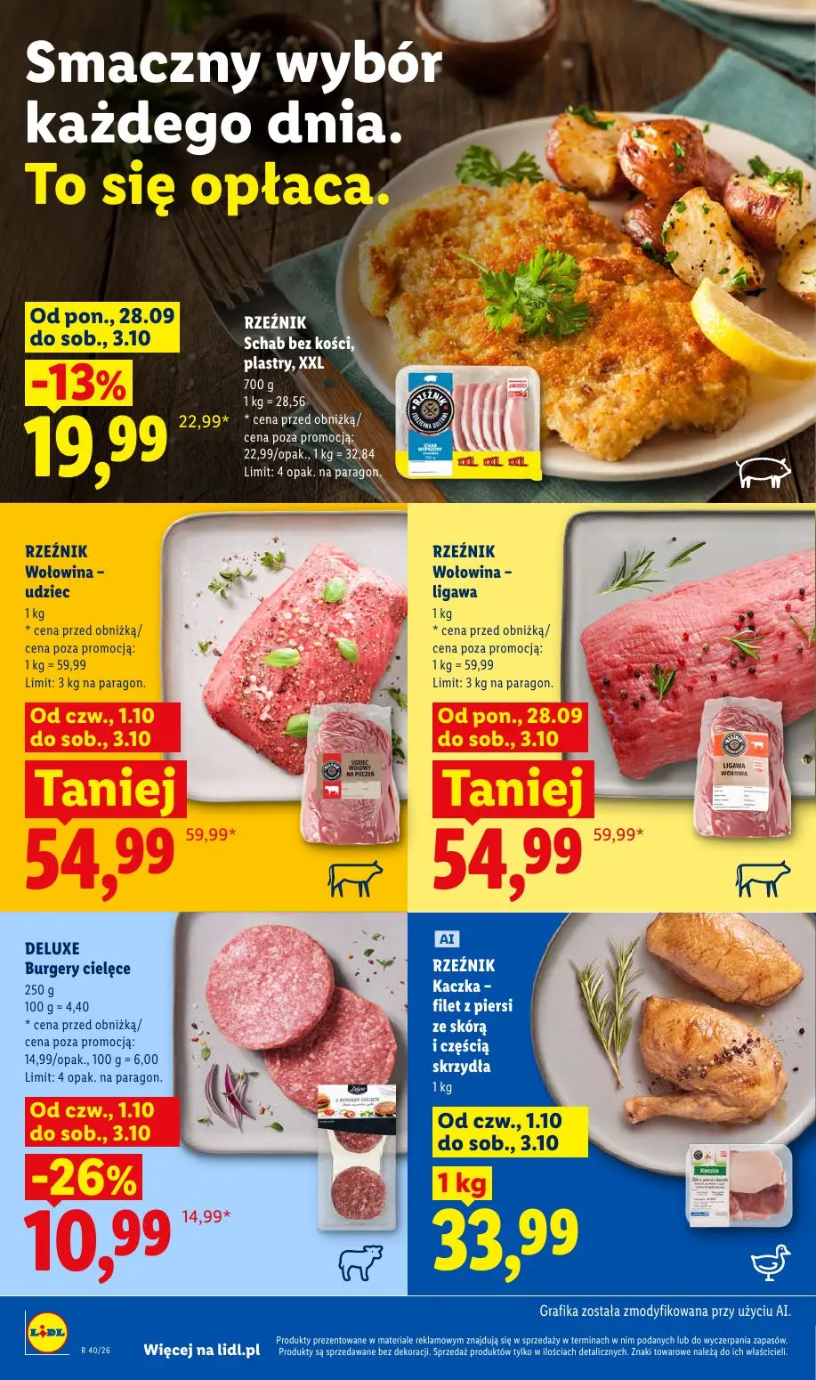Lidl gazetka, strona 56 z 109 — Wołowina - udziec, Wołowina - ligawa, Burgery cielęce