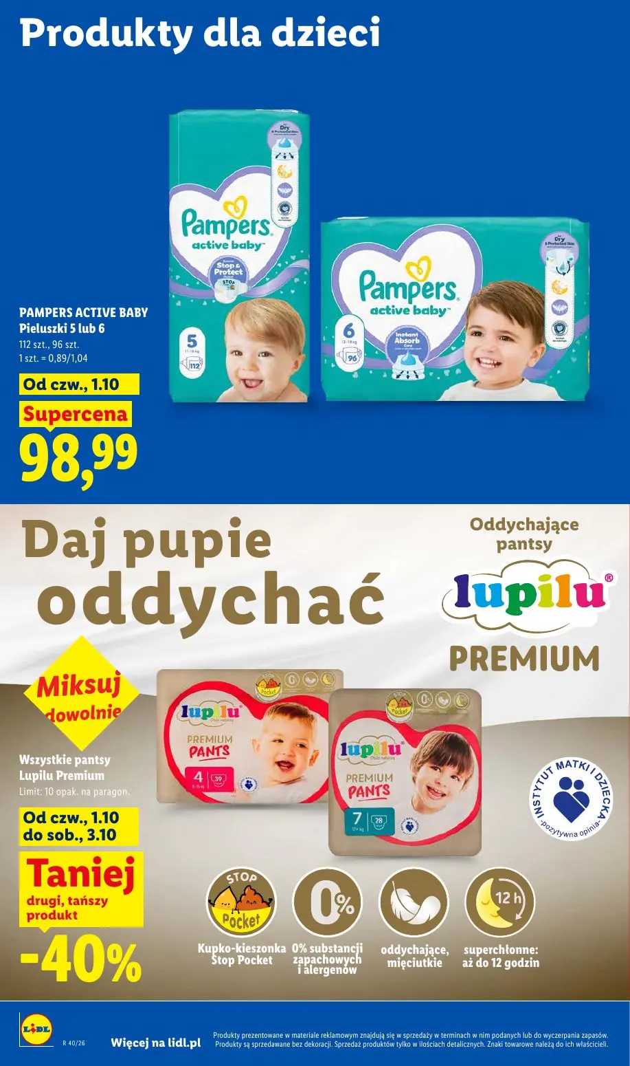 Lidl gazetka, strona 92 z 109 — PAMPERS ACTIVE BABY Pieluszki 5 lub 6