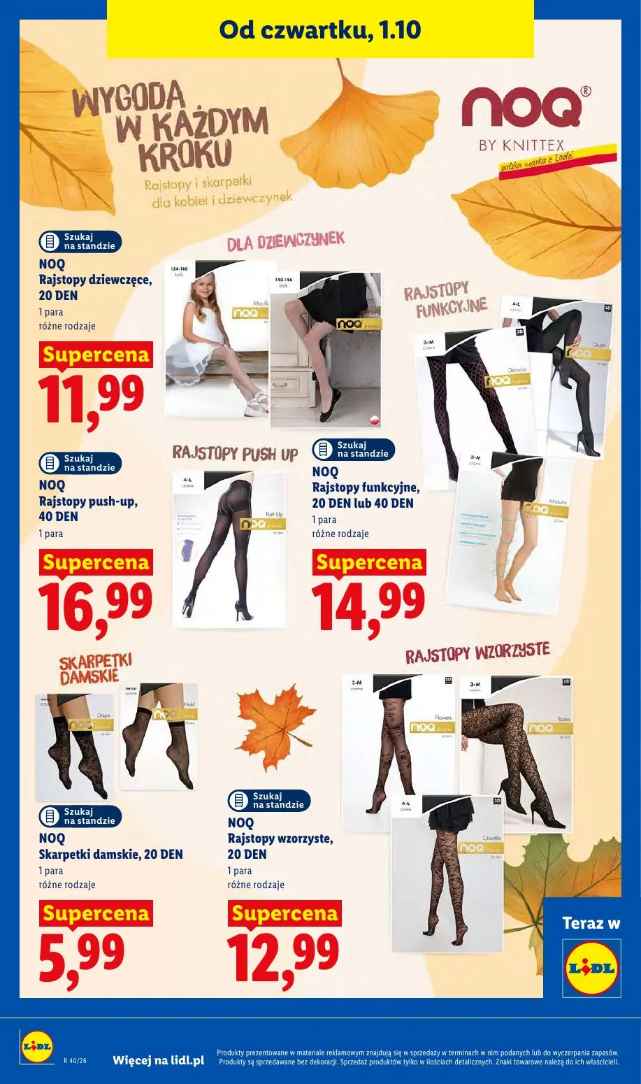 Lidl gazetka, strona 94 z 109 — NOQ Rajstopy dziewczęce, 20 DEN, NOQ Rajstopy push-up, 40 DEN, NOQ Rajstopy funkcyjne, 20 DE…