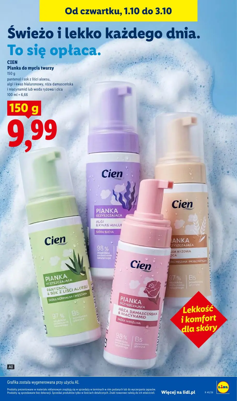 Lidl gazetka, strona 95 z 109 — Cien Pianka do mycia twarzy